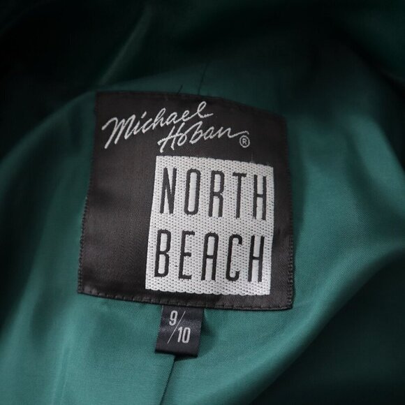 North Beach Green Leather Bomber Jacket Size 9/10 - Picture 8 of 8